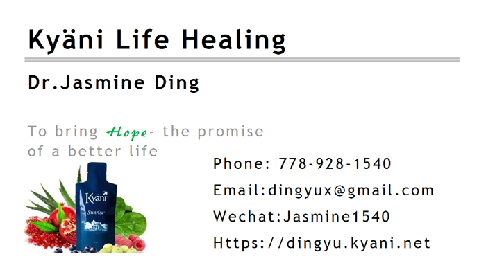 Kyäni Life Healing business card front